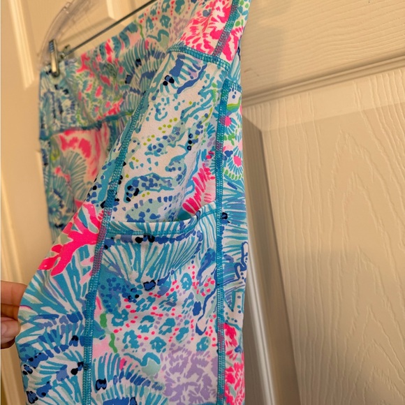 Lilly Pulitzer Luxletic Teal and Pink Leggings XL - Picture 7 of 7